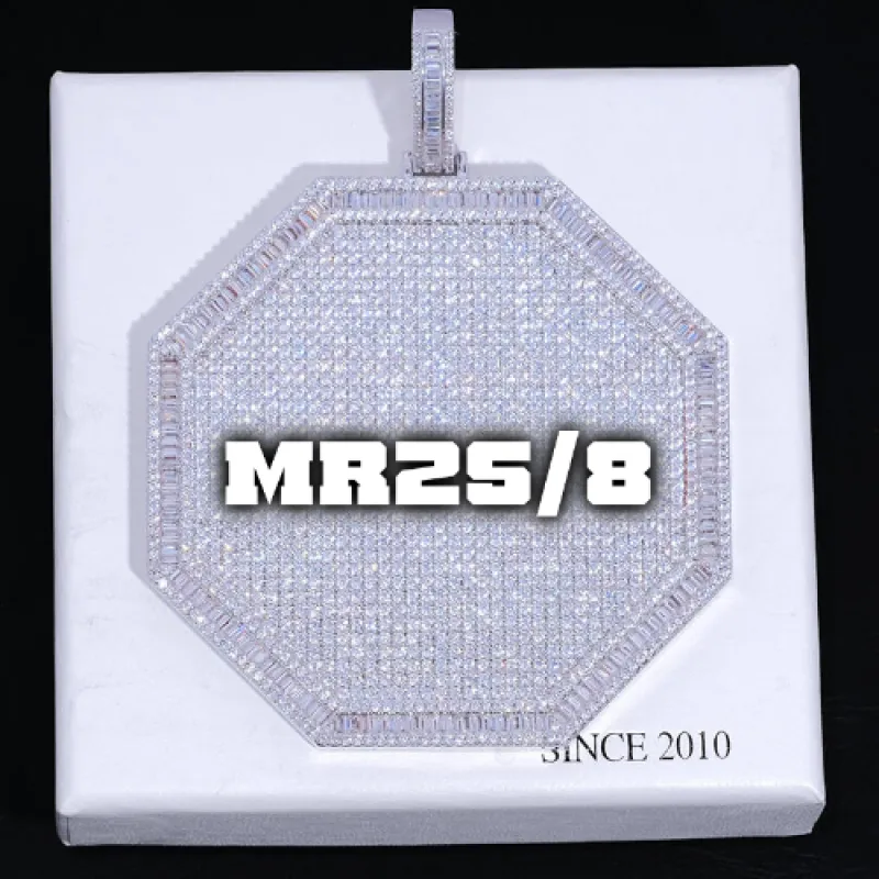 CUSTOM LETTER NECKLACE 3D BIG OCTAGON sold by The GUU Shop