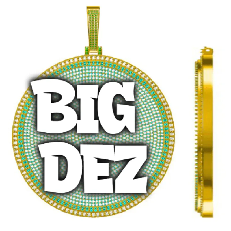 CUSTOM LETTER NECKLACE 3D BIG DISC made by The GUU Shop