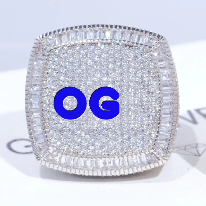 CUSTOM LETTER 3D ICED RING sold by The GUU Shop