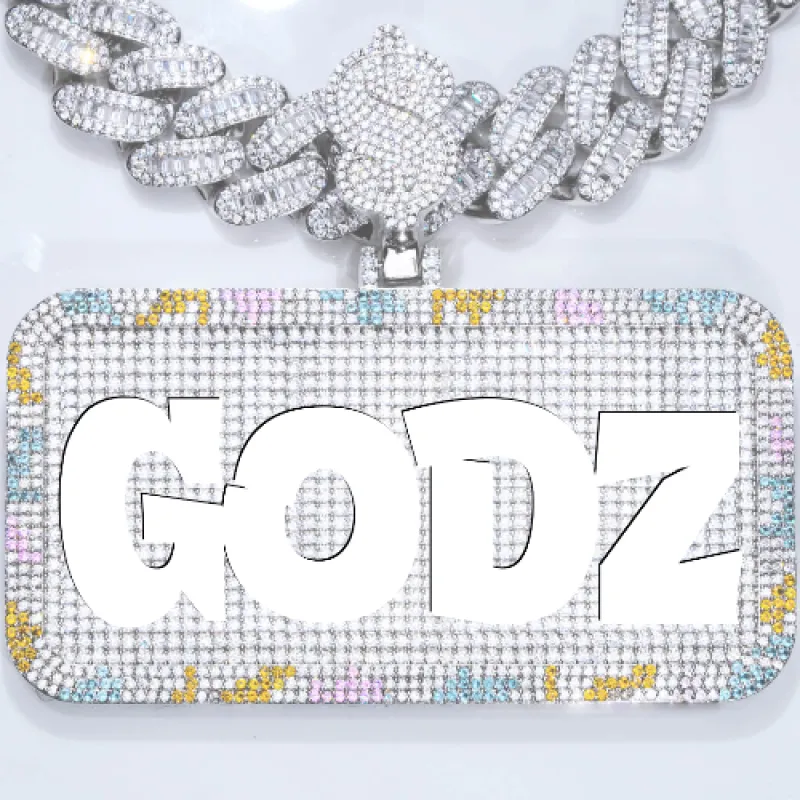 CUSTOM LETTER NECKLACE 3D COLORFUL SQUARE sold by The GUU Shop