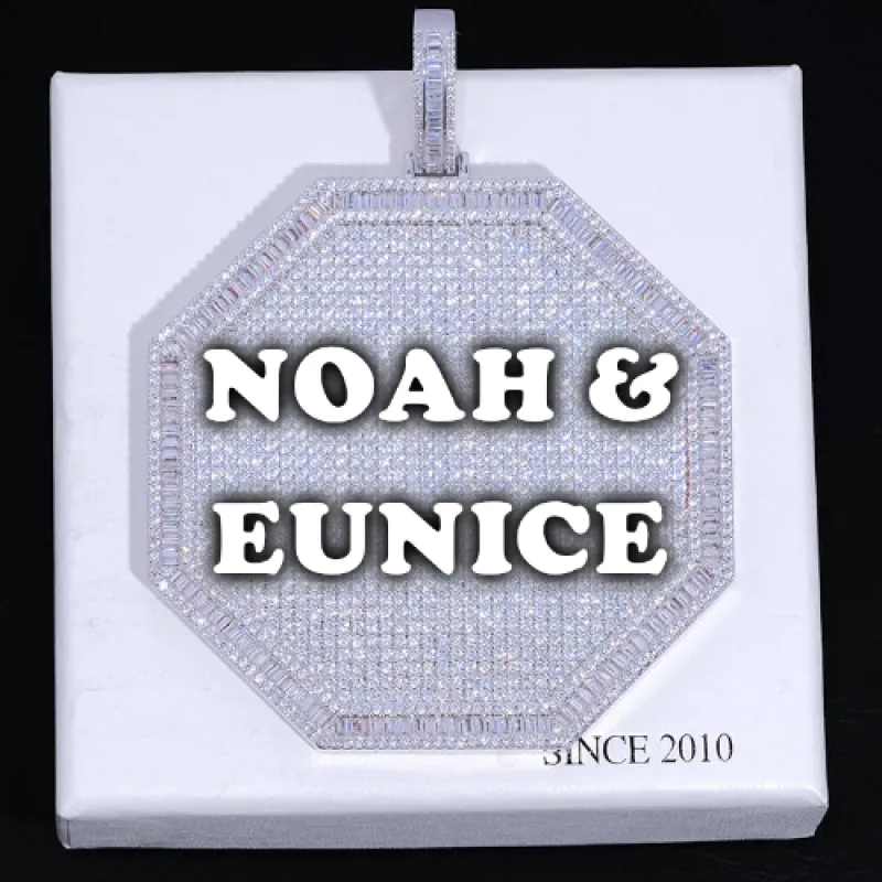 CUSTOM LETTER NECKLACE 3D BIG OCTAGON sold by The GUU Shop