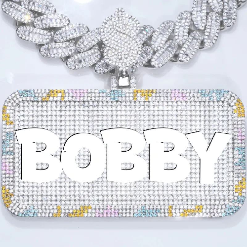 CUSTOM LETTER NECKLACE 3D COLORFUL SQUARE sold by The GUU Shop