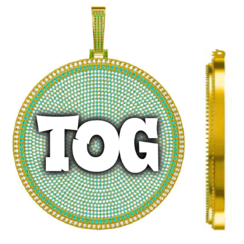 CUSTOM LETTER NECKLACE 3D BIG DISC sold by The GUU Shop