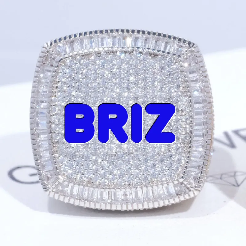 CUSTOM LETTER 3D ICED RING sold by The GUU Shop