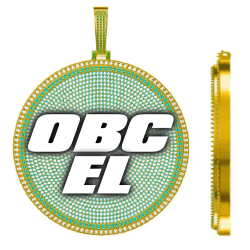 CUSTOM LETTER NECKLACE 3D BIG DISC sold by The GUU Shop