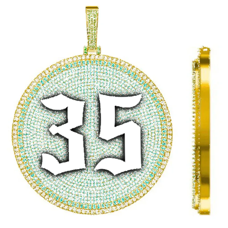 CUSTOM LETTER NECKLACE 3D BIG DISC sold by The GUU Shop