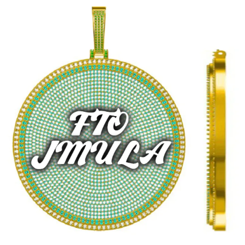 CUSTOM LETTER NECKLACE 3D BIG DISC sold by The GUU Shop