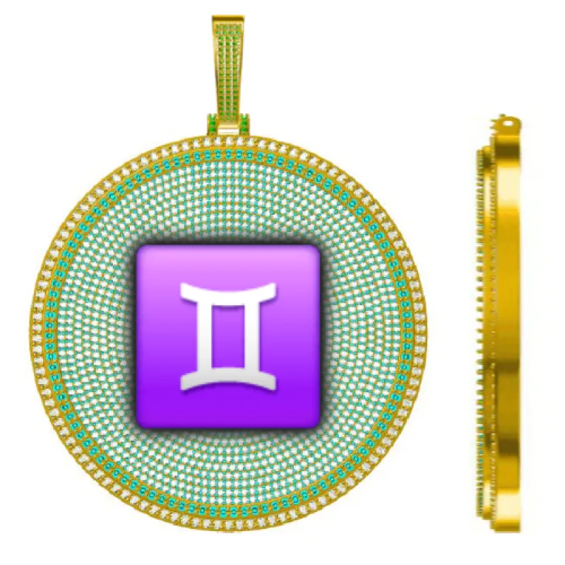 CUSTOM LETTER NECKLACE 3D BIG DISC sold by The GUU Shop