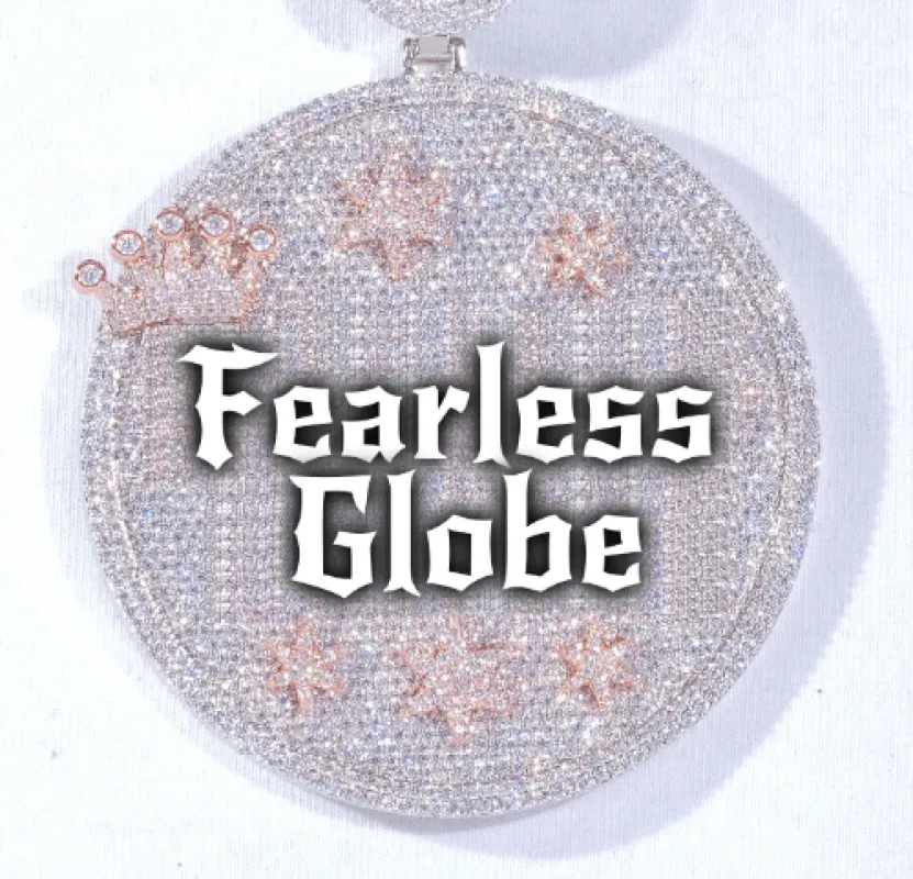 CUSTOM LETTER NECKLACE 3D BIG CROWN DISC sold by The GUU Shop