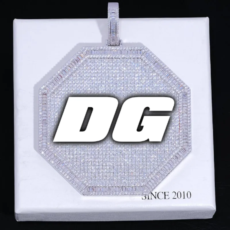 CUSTOM LETTER NECKLACE 3D BIG OCTAGON sold by The GUU Shop