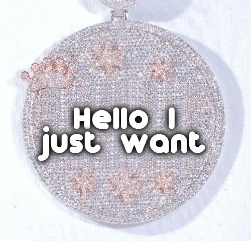 CUSTOM LETTER NECKLACE 3D BIG CROWN DISC sold by The GUU Shop