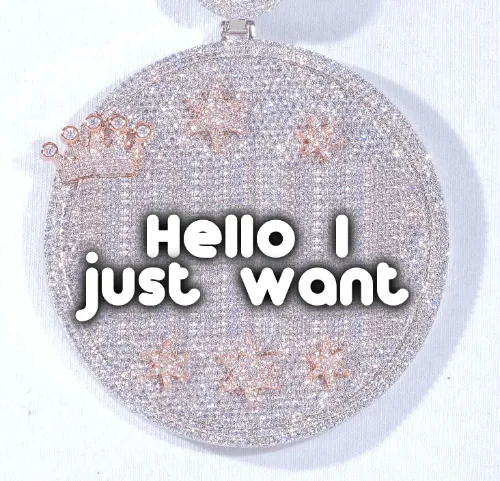 CUSTOM LETTER NECKLACE 3D BIG CROWN DISC sold by The GUU Shop