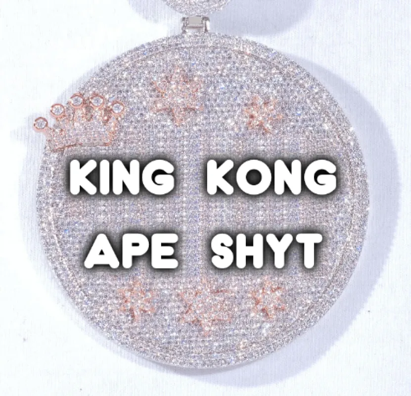 CUSTOM LETTER NECKLACE 3D BIG CROWN DISC sold by The GUU Shop