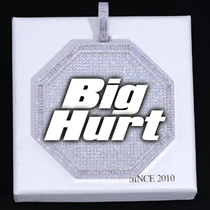 CUSTOM LETTER NECKLACE 3D BIG OCTAGON sold by The GUU Shop