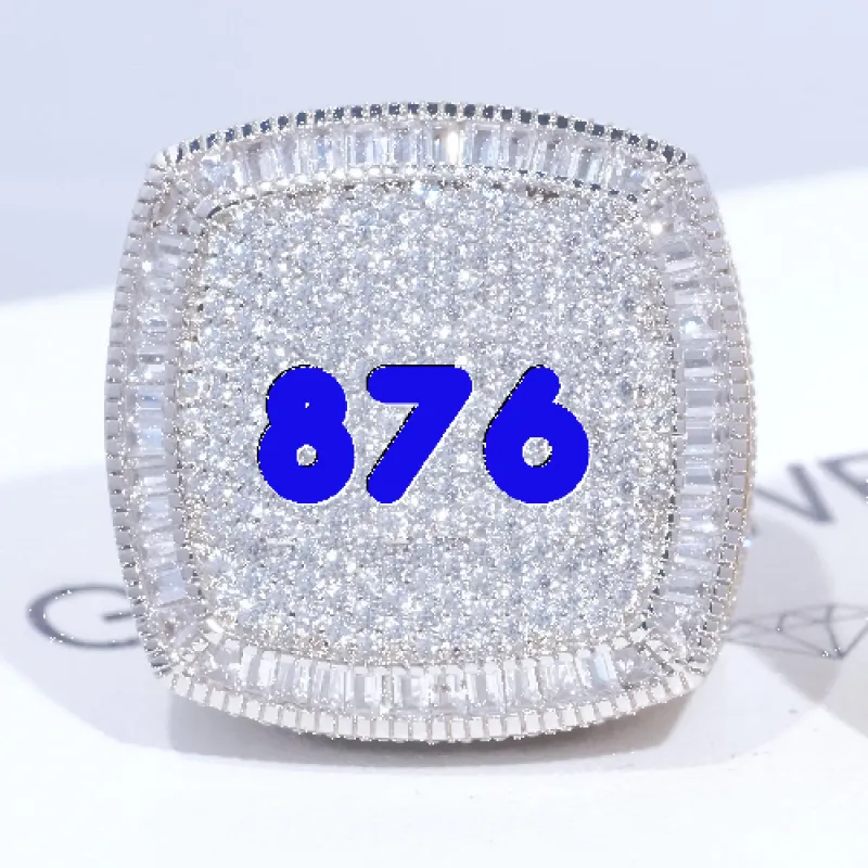 CUSTOM LETTER 3D ICED RING sold by The GUU Shop