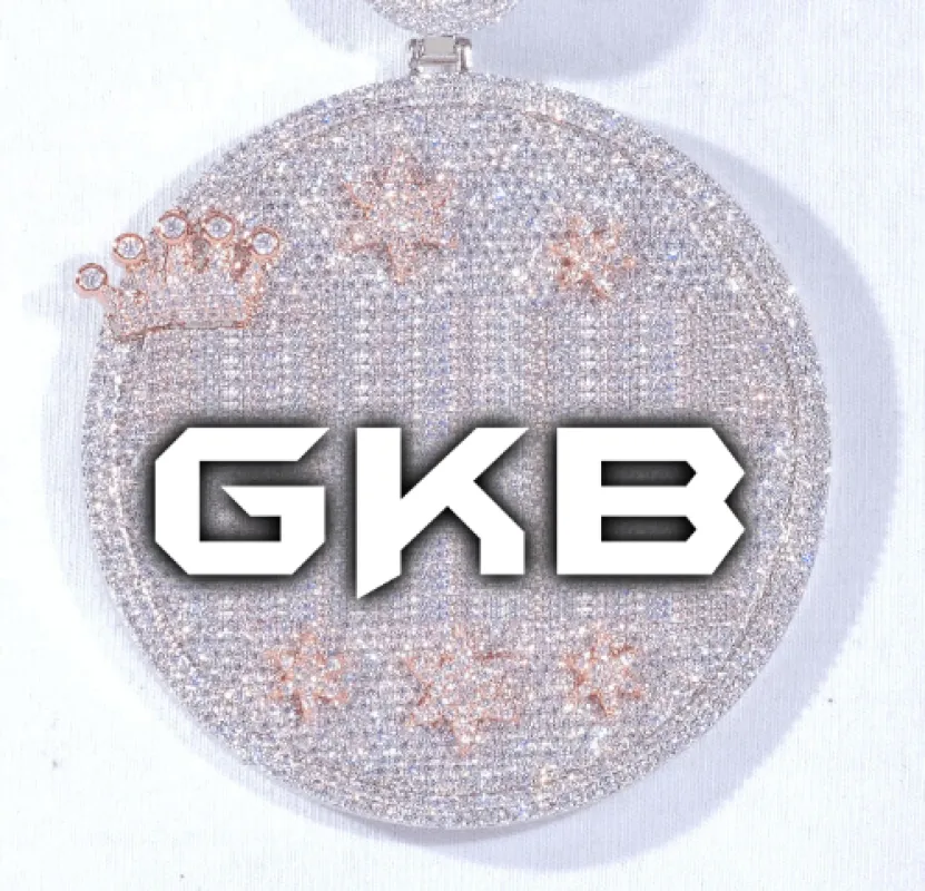 CUSTOM LETTER NECKLACE 3D BIG CROWN DISC made by The GUU Shop