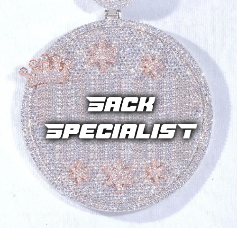 CUSTOM LETTER NECKLACE 3D BIG CROWN DISC sold by The GUU Shop