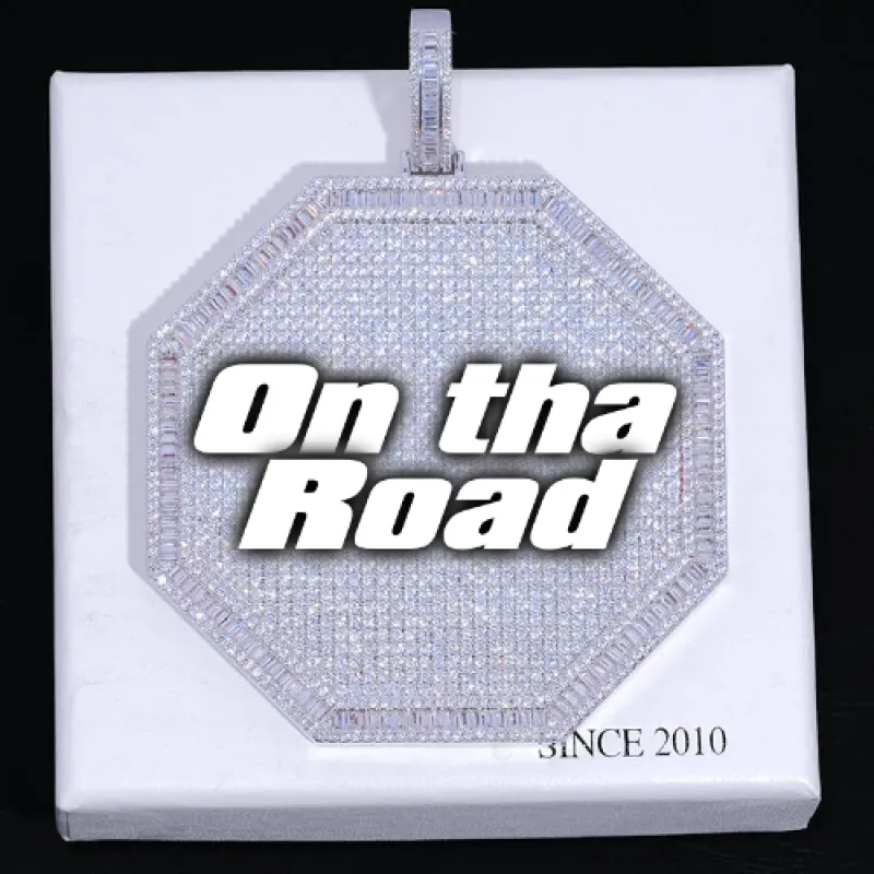 CUSTOM LETTER NECKLACE 3D BIG OCTAGON sold by The GUU Shop