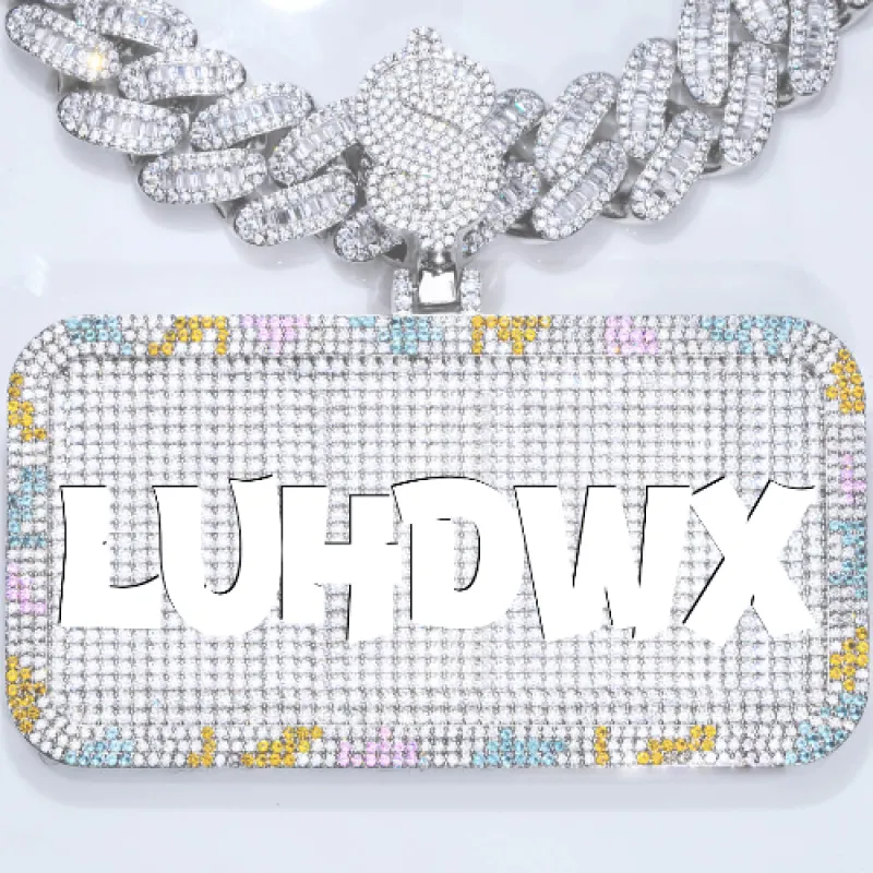 CUSTOM LETTER NECKLACE 3D COLORFUL SQUARE sold by The GUU Shop