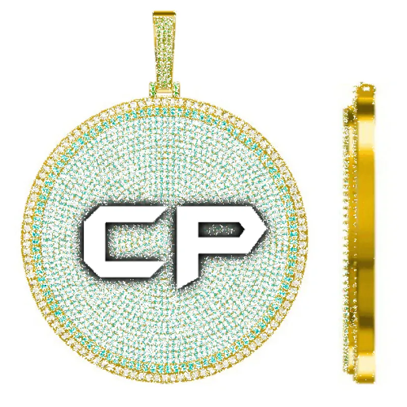 CUSTOM LETTER NECKLACE 3D BIG DISC sold by The GUU Shop