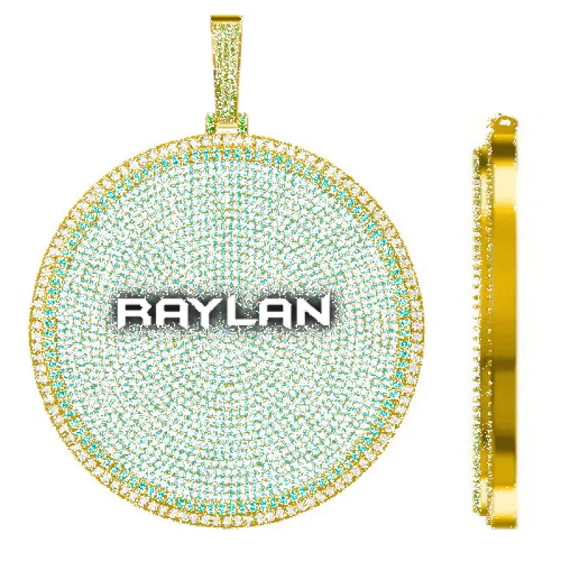 CUSTOM LETTER NECKLACE 3D BIG DISC sold by The GUU Shop