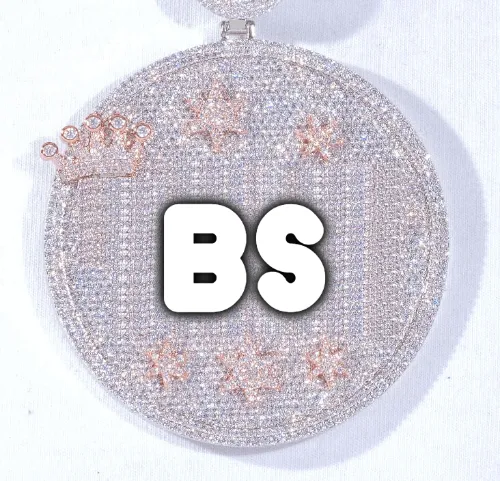 CUSTOM LETTER NECKLACE 3D BIG CROWN DISC sold by The GUU Shop