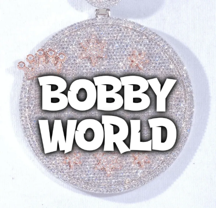 CUSTOM LETTER NECKLACE 3D BIG CROWN DISC sold by The GUU Shop