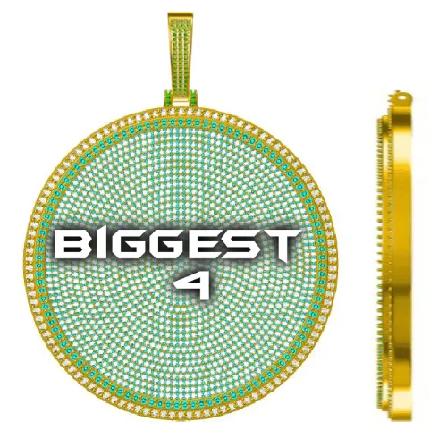 CUSTOM LETTER NECKLACE 3D BIG DISC sold by The GUU Shop