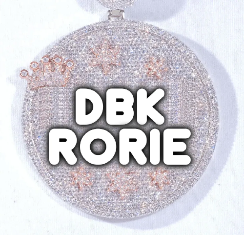 CUSTOM LETTER NECKLACE 3D BIG CROWN DISC sold by The GUU Shop