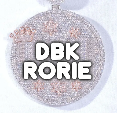 CUSTOM LETTER NECKLACE 3D BIG CROWN DISC sold by The GUU Shop