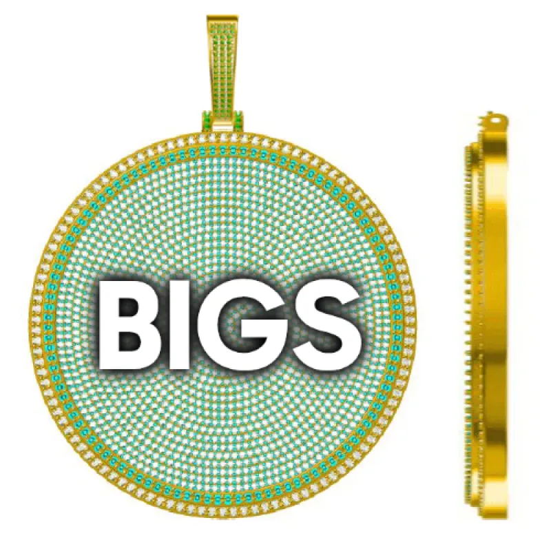 CUSTOM LETTER NECKLACE 3D BIG DISC sold by The GUU Shop