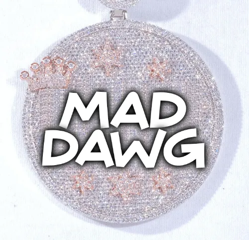 CUSTOM LETTER NECKLACE 3D BIG CROWN DISC sold by The GUU Shop