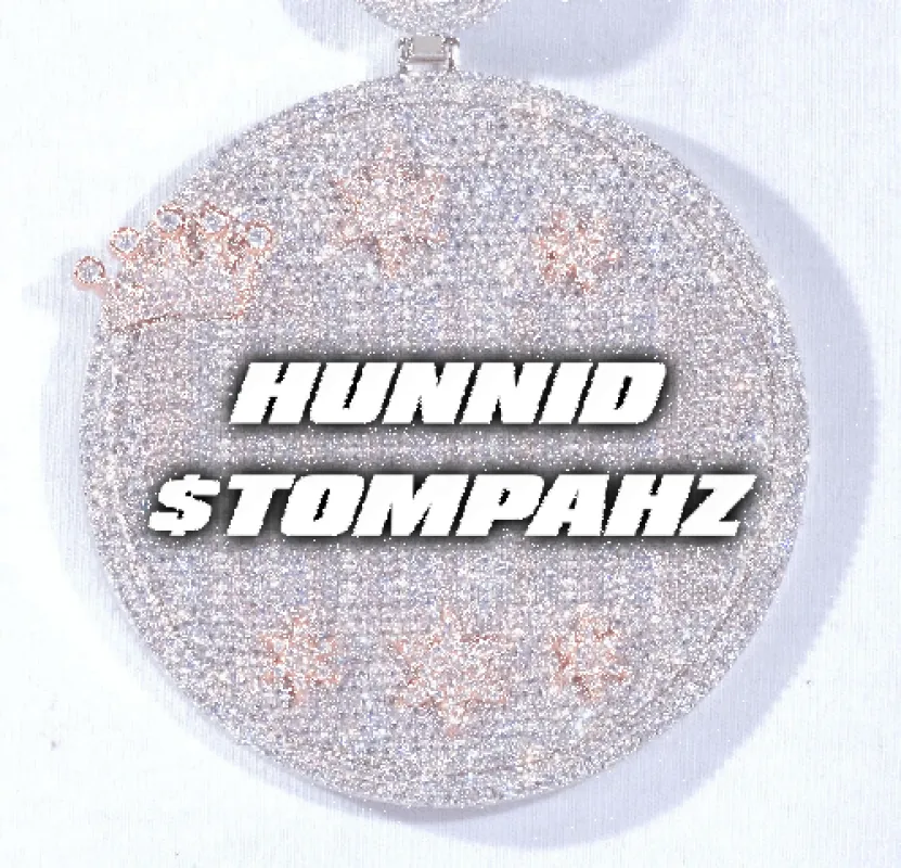 CUSTOM LETTER NECKLACE 3D BIG CROWN DISC made by The GUU Shop