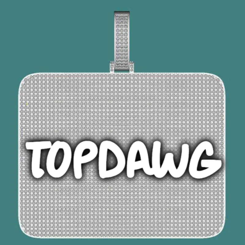 CUSTOM LETTER NECKLACE 3D BIG SQUARE sold by The GUU Shop