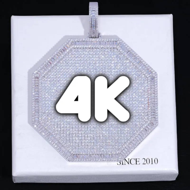 CUSTOM LETTER NECKLACE 3D BIG OCTAGON sold by The GUU Shop