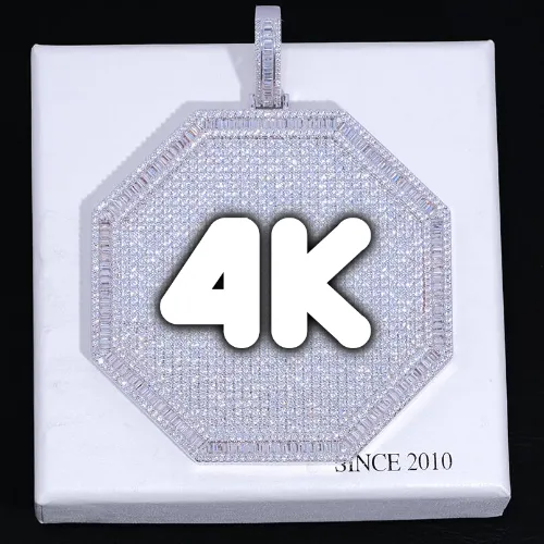 CUSTOM LETTER NECKLACE 3D BIG OCTAGON sold by The GUU Shop