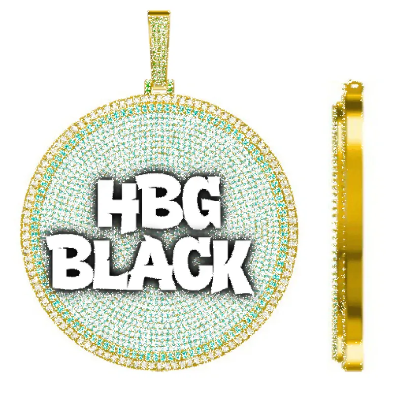 CUSTOM LETTER NECKLACE 3D BIG DISC sold by The GUU Shop