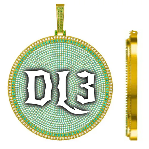 CUSTOM LETTER NECKLACE 3D BIG DISC sold by The GUU Shop