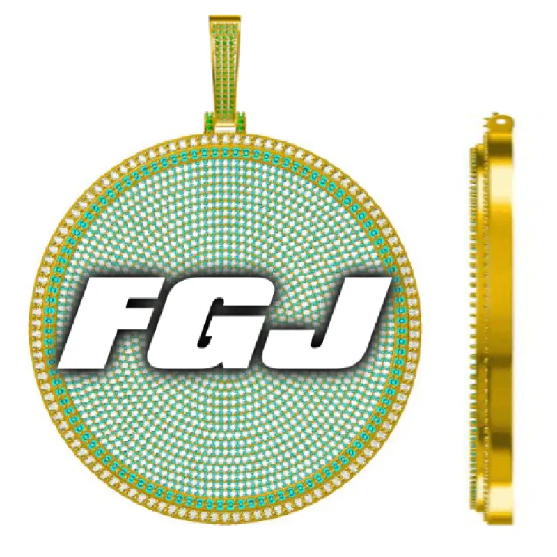 CUSTOM LETTER NECKLACE 3D BIG DISC sold by The GUU Shop