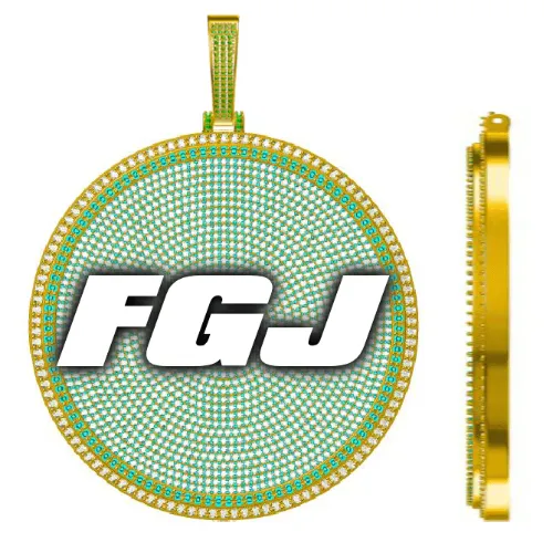 CUSTOM LETTER NECKLACE 3D BIG DISC sold by The GUU Shop