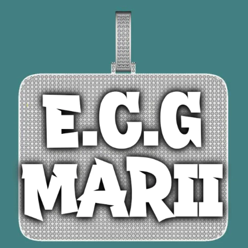 CUSTOM LETTER NECKLACE 3D BIG SQUARE sold by The GUU Shop