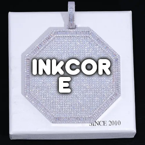 CUSTOM LETTER NECKLACE 3D BIG OCTAGON sold by The GUU Shop