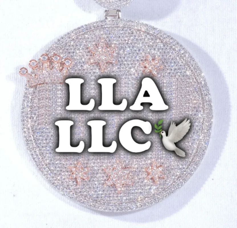 CUSTOM LETTER NECKLACE 3D BIG CROWN DISC sold by The GUU Shop