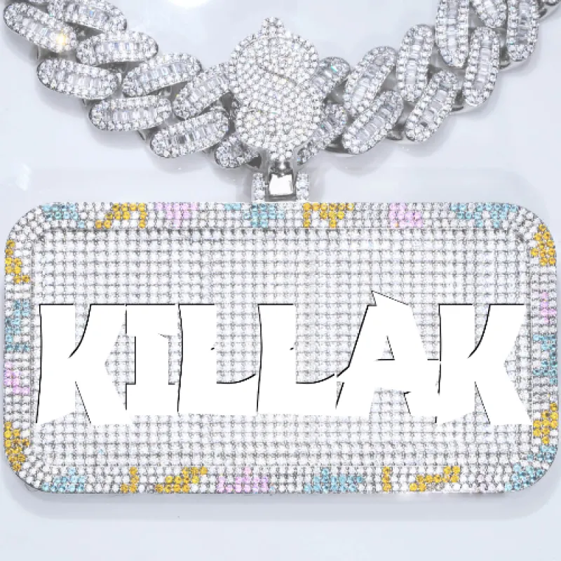 CUSTOM LETTER NECKLACE 3D COLORFUL SQUARE made by The GUU Shop