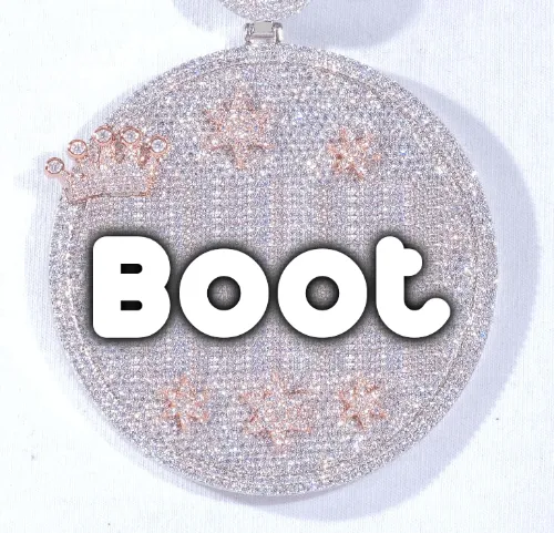 CUSTOM LETTER NECKLACE 3D BIG CROWN DISC sold by The GUU Shop