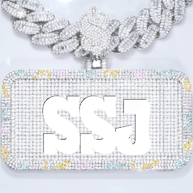 CUSTOM LETTER NECKLACE 3D COLORFUL SQUARE sold by The GUU Shop