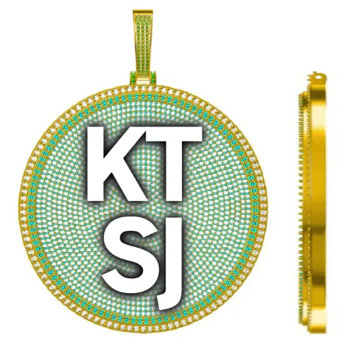 CUSTOM LETTER NECKLACE 3D BIG DISC sold by The GUU Shop