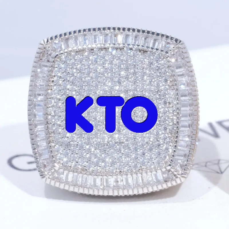 CUSTOM LETTER 3D ICED RING sold by The GUU Shop