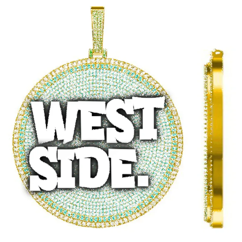 CUSTOM LETTER NECKLACE 3D BIG DISC sold by The GUU Shop