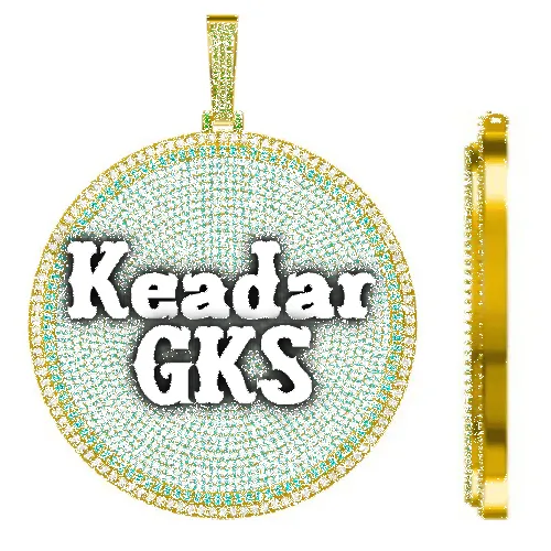 CUSTOM LETTER NECKLACE 3D BIG DISC sold by The GUU Shop